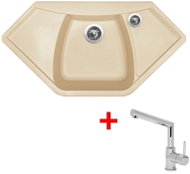 SINKS NAIKY 980 Sahara + MIX 350 P glossy - Kitchen Sink and Tap Set