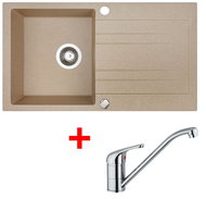 SINKS RAPID 780 Beige + VENTO 4 shiny - Kitchen Sink and Tap Set