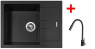 Sinks Amanda 650 Pureblack + Elasta S Matt Black - Kitchen Sink and Tap Set