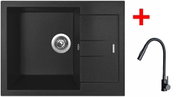 Amanda 650 Metalblack Sink + Elasta S Matt Black - Kitchen Sink and Tap Set