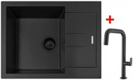 Sinks Amanda 650 Bl Nanoblack + Eva P Nanoblack - Kitchen Sink and Tap Set