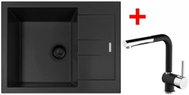 Sinks Amanda 650 Bl Nanoblack + Mix 3 P Nanoblack - Kitchen Sink and Tap Set