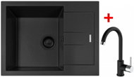 Amanda 650 Bl Nanoblack Sink + Mix 35 Nanoblack - Kitchen Sink and Tap Set