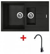 Sinks Amanda 780.1 Metalblack + Elasta Matt Black - Kitchen Sink and Tap Set