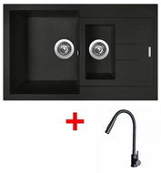 Sinks Amanda 780.1 Metalblack + Elasta S Matt Black - Kitchen Sink and Tap Set