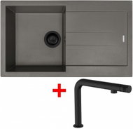 Sinks Amanda 860 Bl Nanotruffle + Comforta Nanoblack - Kitchen Sink and Tap Set