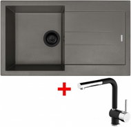 Sinks Amanda 860 Bl Nanotruffle + Mix 3 P Nanoblack - Kitchen Sink and Tap Set
