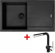 Sinks Amanda 860 Bl Nanoblack + Mix 3 P Nanoblack - Kitchen Sink and Tap Set