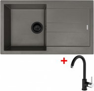 Amanda 860 Bl Nanotruffle + Mix 35 Nanoblack Sinks - Kitchen Sink and Tap Set