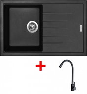 Sinks Best 780 Pureblack + Elasta Matt Black - Kitchen Sink and Tap Set