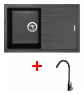Sinks Best 780 Granblack + Elasta Matt Black - Kitchen Sink and Tap Set