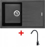 Sinks Best 780 Metalblack + Elasta Matt Black - Kitchen Sink and Tap Set