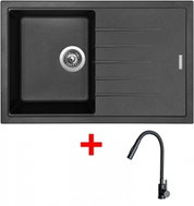 Sinks Best 780 Metalblack + Elasta S Black Matt - Kitchen Sink and Tap Set