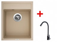 Sinks Classic 400 Sahara + Elasta Matt Black - Kitchen Sink and Tap Set