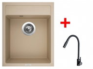 Sinks Classic 400 Sahara + Elasta S Matt Black - Kitchen Sink and Tap Set