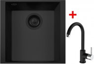 Sinks Cube 340u Bl Nanoblack + Mix 35 Nanoblack - Kitchen Sink and Tap Set