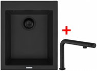 Sinks Cube 410 Bl Nanoblack + Comforta Nanoblack - Kitchen Sink and Tap Set