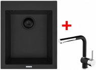 Sinks Cube 410 Bl Nanoblack + Mix 3 P Nanoblack - Kitchen Sink and Tap Set