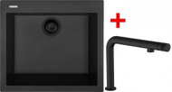 Sinks Cube 560 Bl Nanoblack + Comforta Nanoblack - Kitchen Sink and Tap Set