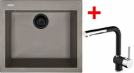 Sinks Cube 560 Bl Nanotruffle + Mix 3 P Nanoblack - Kitchen Sink and Tap Set