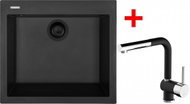 Sinks Cube 560 Bl Nanoblack + Mix 3 P Nanoblack - Kitchen Sink and Tap Set