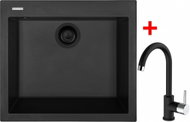 Sinks Cube 560 Bl Nanoblack + Mix 35 Nanoblack - Kitchen Sink and Tap Set