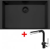 Sinks Cube 690u Bl Nanoblack + Mix 3 P Nanoblack - Kitchen Sink and Tap Set