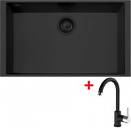 Sinks Cube 690u Bl Nanoblack + Mix 35 Nanoblack - Kitchen Sink and Tap Set