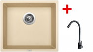 Sinks Frame 457 Sahara + Elasta Matt Black - Kitchen Sink and Tap Set