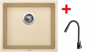 Sinks Frame 457 Sahara + Elasta S Matt Black - Kitchen Sink and Tap Set