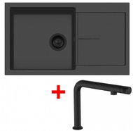 Sinks Infinity 860 Bl Nanoblack + Comforta Nanoblack - Kitchen Sink and Tap Set