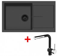 Sinks Infinity 860 Bl Nanoblack + Mix 3 P Nanoblack - Kitchen Sink and Tap Set