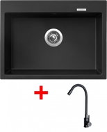 Sinks Maximo 680 Pureblack + Elasta Matt Black - Kitchen Sink and Tap Set