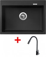 Sinks Maximo 680 Pureblack + Elasta S Matt Black - Kitchen Sink and Tap Set