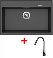 Sinks Maximo 780 Metalblack + Elasta S Matt Black - Kitchen Sink and Tap Set