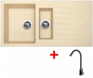 Sinks Perfecto 1000.1 Sahara + Elasta Matt Black - Kitchen Sink and Tap Set
