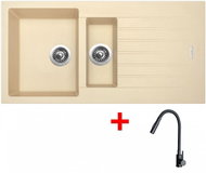 Sinks Perfecto 1000.1 Sahara + Elasta S Matt Black - Kitchen Sink and Tap Set