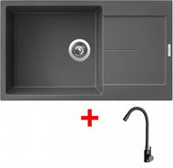 Sinks Ultima 860 XXL Titanium + Elasta Matt Black - Kitchen Sink and Tap Set