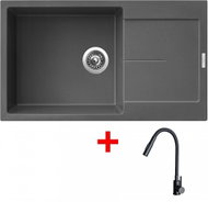 Sinks Ultima 860 XXL Titanium + Elasta S Matt Black - Kitchen Sink and Tap Set