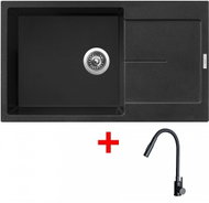 Sinks Ultima 860 Xxl Metalblack + Elasta S Matt Black - Kitchen Sink and Tap Set