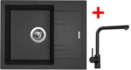Sinks LINEA 600 Metalblack + Elka black matt - Kitchen Sink and Tap Set