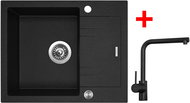 Sinks LINEA 600 XC Granblack + Elka black matt - Kitchen Sink and Tap Set