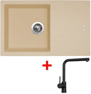 Sinks LINEA 780 Sahara + Elka black matt - Kitchen Sink and Tap Set