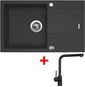 Sinks LINEA 780 XC Granblack + Elka čierna matná - Set drezu a batérie