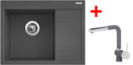 Sinks RIM 650 L Titanium + Mix 3 P GR - Kitchen Sink and Tap Set