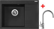 Sinks RIM 650 L Granblack + Vitalia - Kitchen Sink and Tap Set