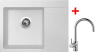Sinks RIM 650 L Milk + Vitalia - Kitchen Sink and Tap Set