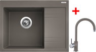 Sinks RIM 650 L Truffle + Vitalia GR - Kitchen Sink and Tap Set