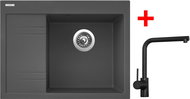 Sinks RIM 650 P Titanium + Elka black matt - Kitchen Sink and Tap Set