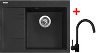 Sinks RIM 650 P Granblack + Vitalia černá matná - Kitchen Sink and Tap Set
